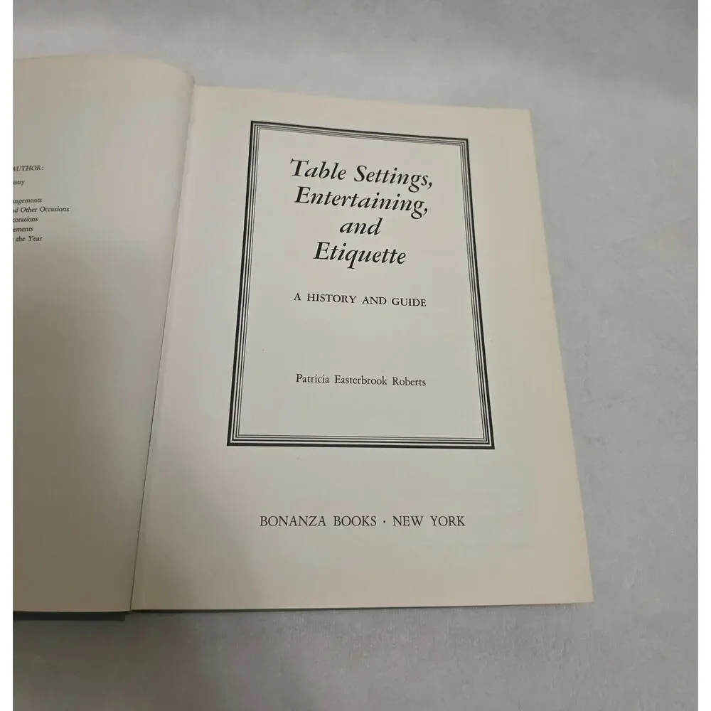 Vintage Table Settings Entertaining Etiquette Patricia Easterbrook Roberts 1967